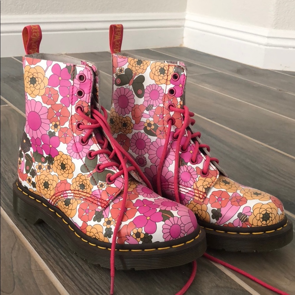 Brand new doc martens floral flower child hippy